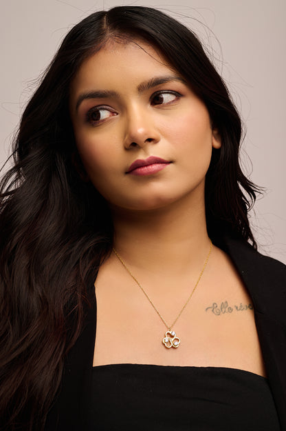 Trinity Bloom Silver Pendant with Silver Accents