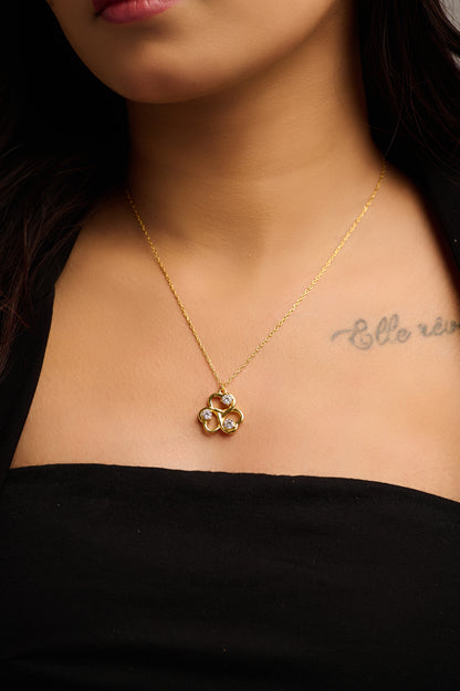 Trinity Bloom Silver Pendant with Silver Accents