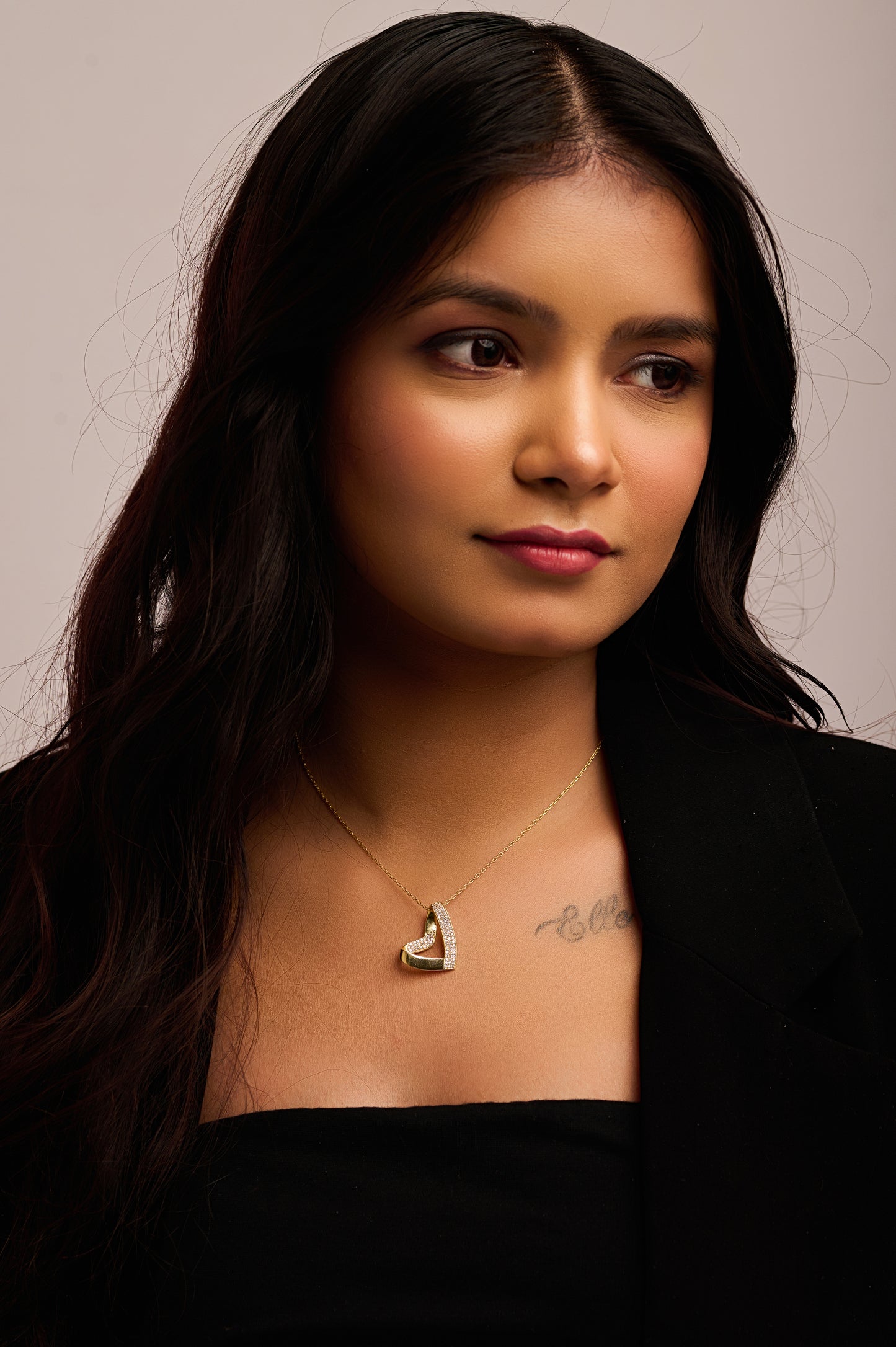 Twisted Ribbon Heart 92.5 Silver Pendant Chain