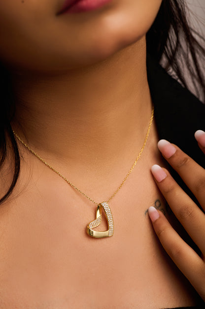 Twisted Ribbon Heart 92.5 Silver Pendant Chain