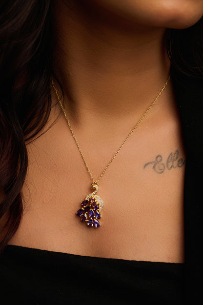 Regal Peacock Silver Pendant