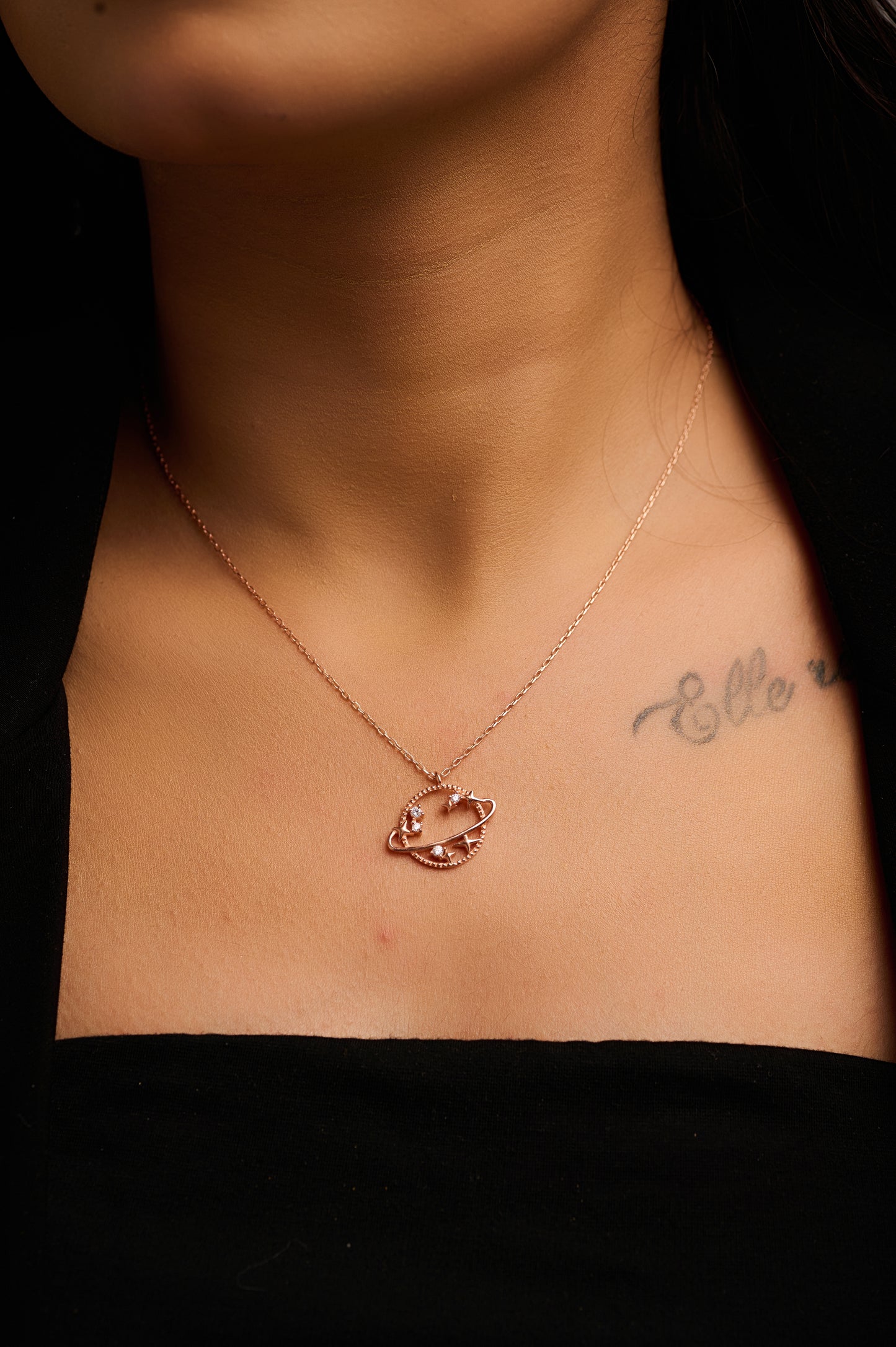 Celestial Orbit Planet Pendant Necklace