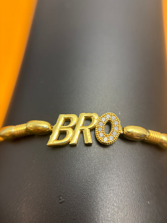 92.5 Silver “BRO” Bracelet with Chain Design