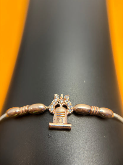 92.5 Silver Shivling Trishul Bracelet
