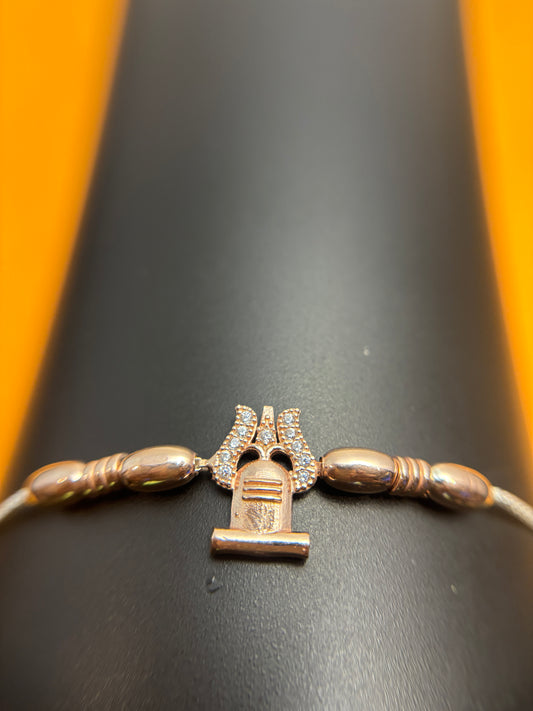 92.5 Silver Shivling Trishul Bracelet