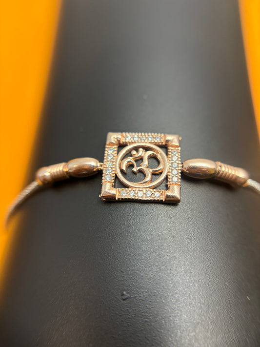 92.5 Silver Om Bracelet