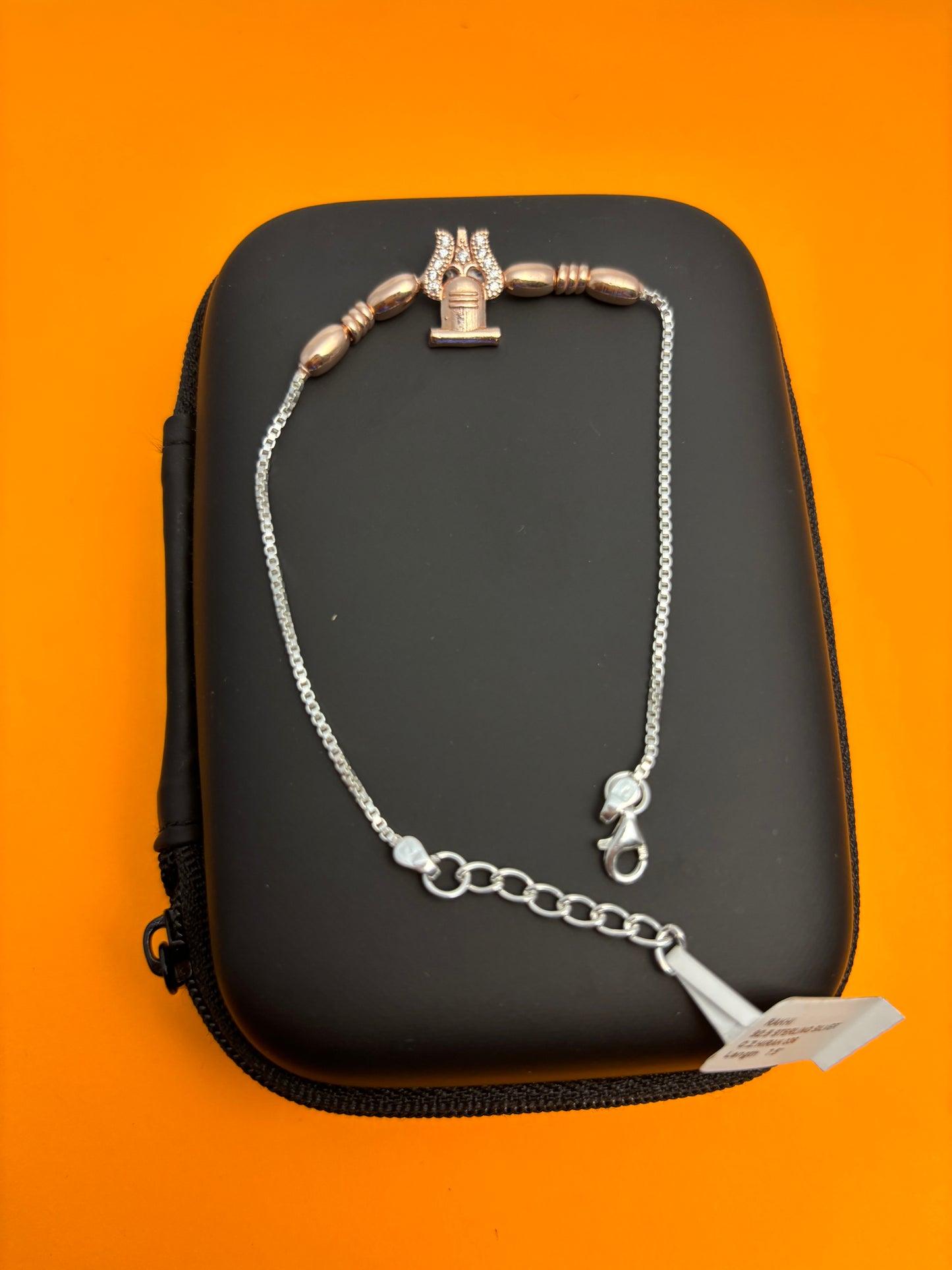 92.5 Silver Shivling Trishul Bracelet