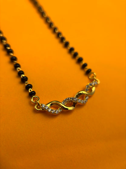 92.5 Silver Infinity Twirl Mangalsutra