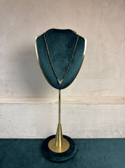 92.5 Silver Heart Solitaire Mangalsutra