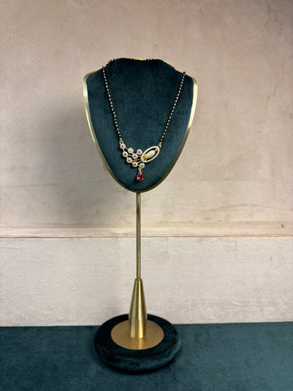 92.5 Silver Peacock Ruby Quill Mangalsutra