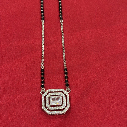 92.5 Silver Octagan stone Mangalsutra