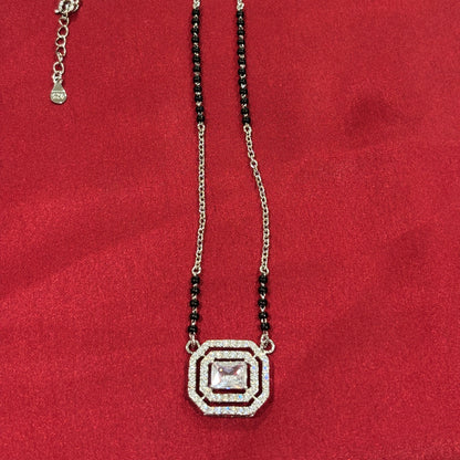 92.5 Silver Octagan stone Mangalsutra