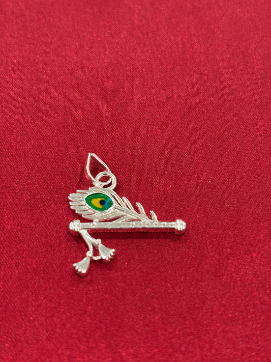 92.5 Silver Krishna Flute Pendant