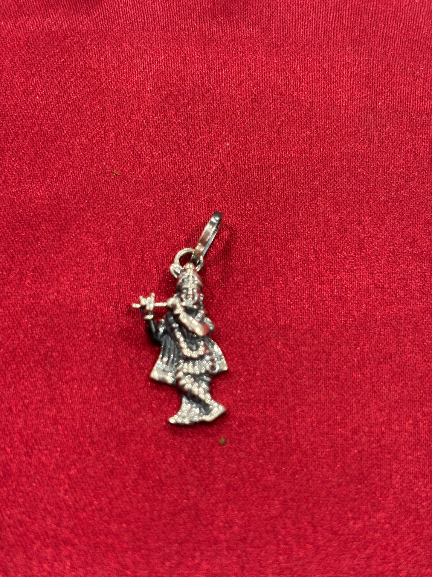 92.5 Silver Krishna Oxidised Pendant