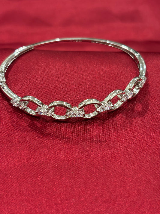 92.5 Silver Women Kada Bracelet Light weight Model 5