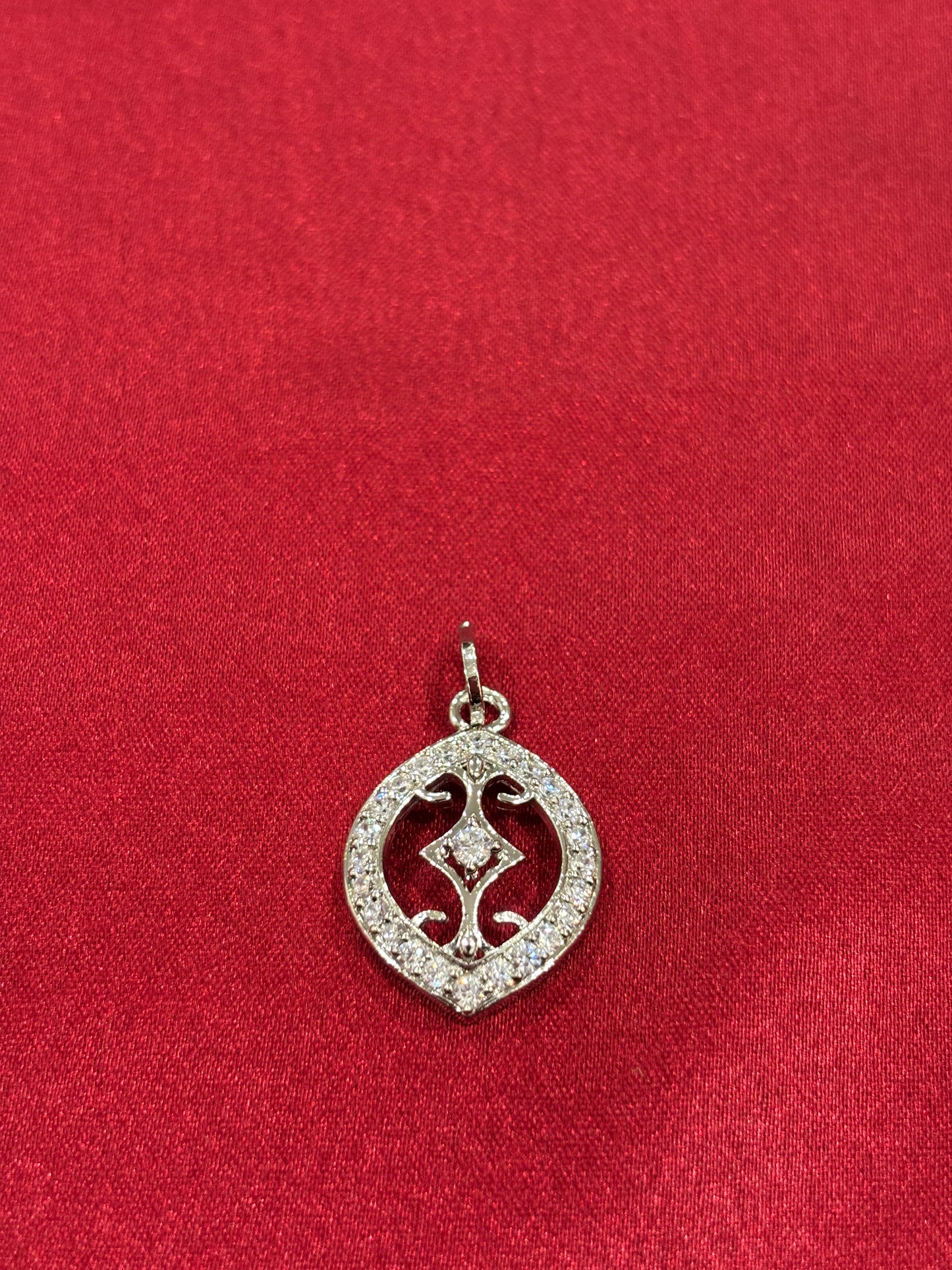 92.5 Silver Drop Stone Pendant