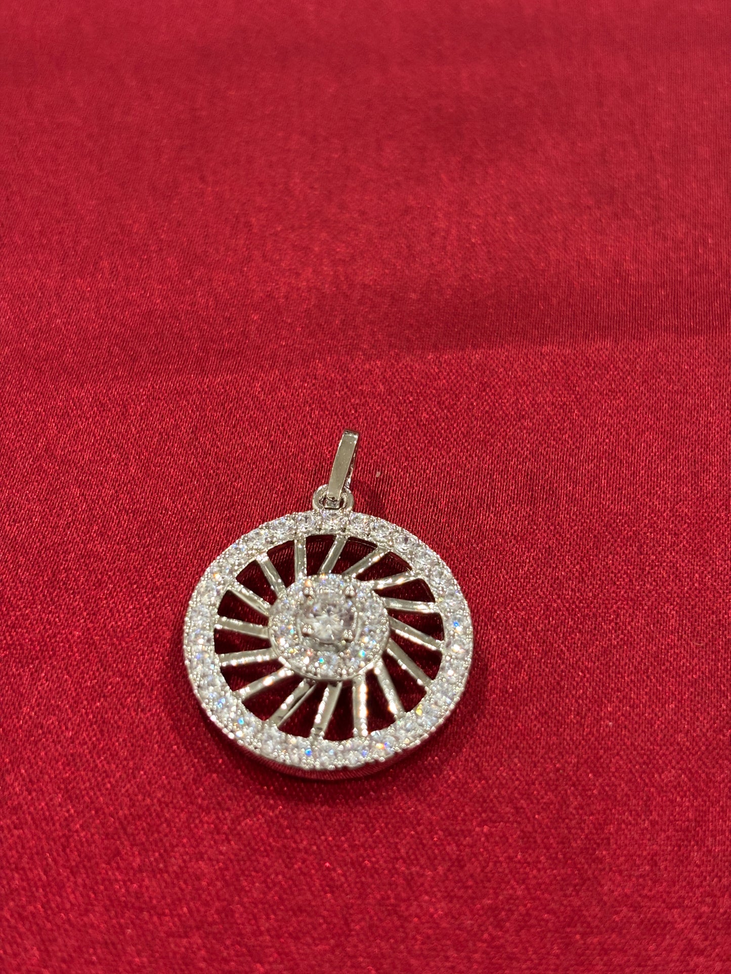 92.5 Silver Chakra inspired Zircon Pendant