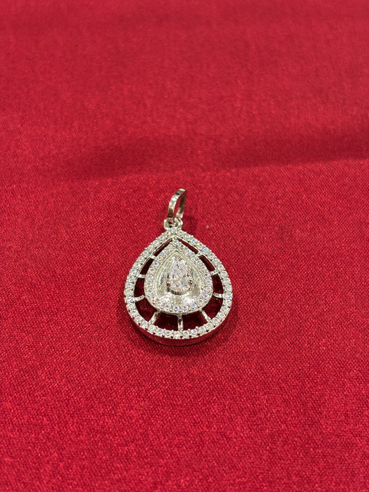 92.5 Silver Dew drop inspired Zircon Pendant