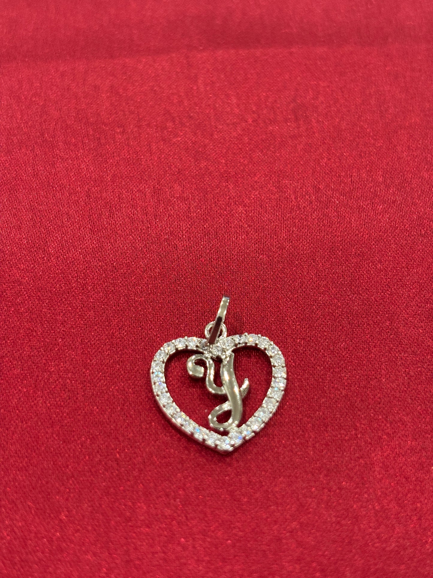 92.5 Silver Alphabet 'Y' heart pendant