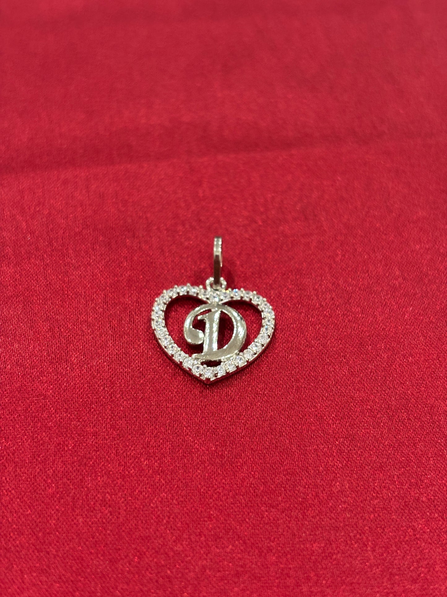 92.5 Silver Alphabet 'D' heart pendant