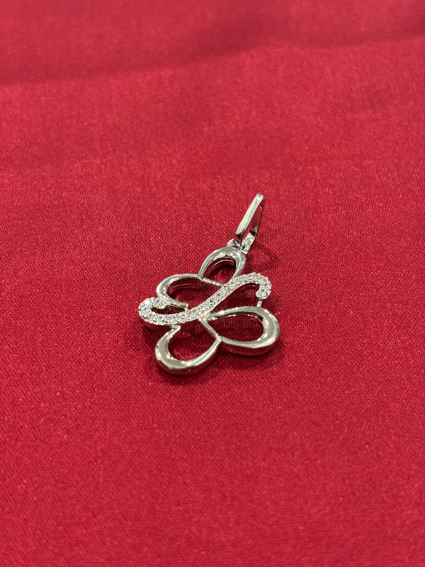 92.5 Silver Alphabet 'K' butterfly pendant