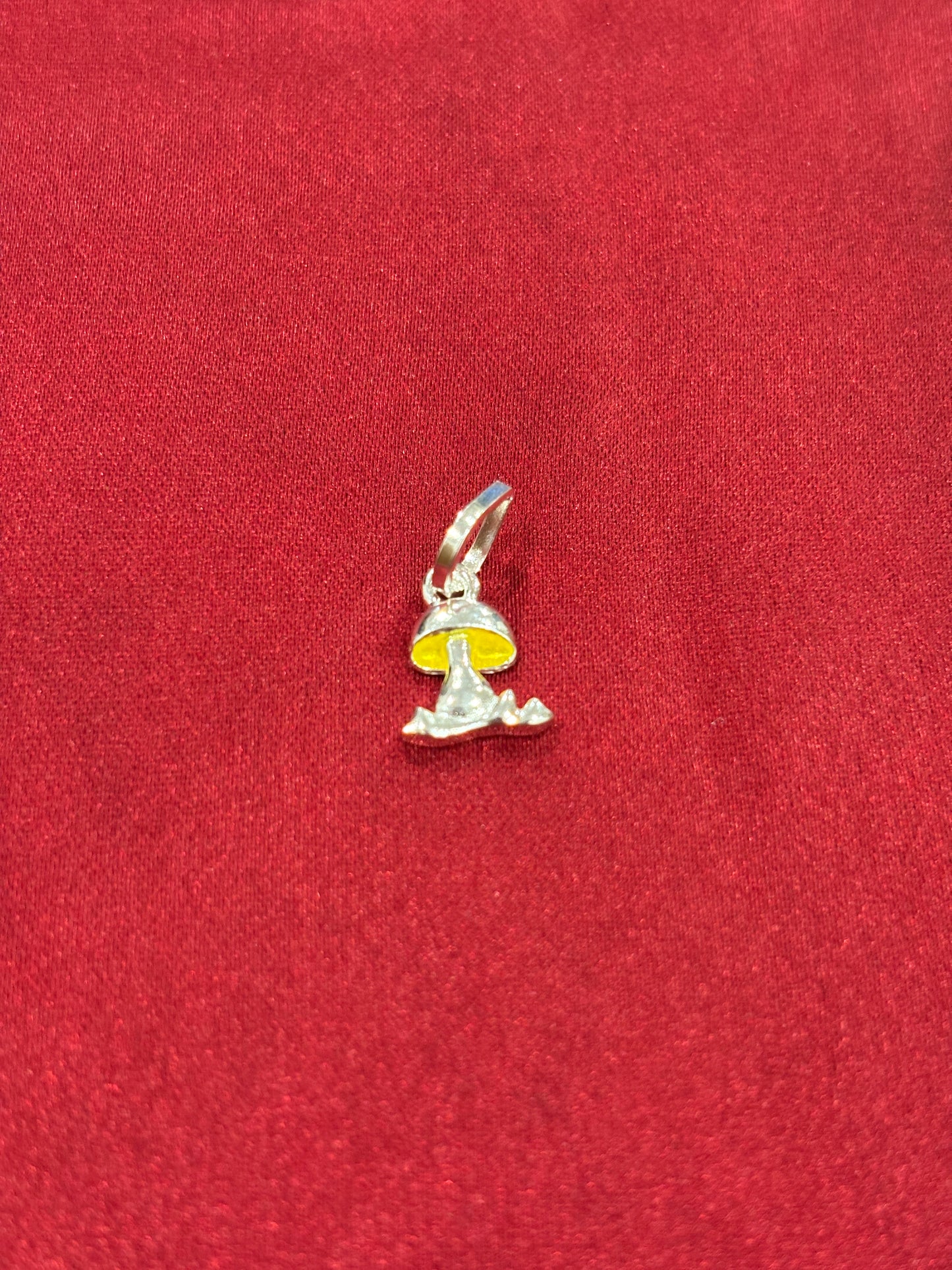 92.5 Silver Yellow Mushroom Pendant