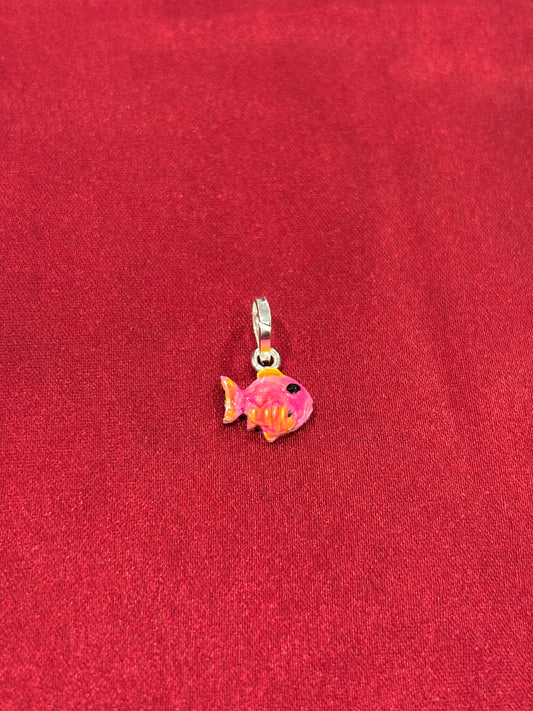 92.5 Silver Pink Enamel Fish Pendant