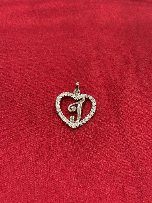 92.5 Silver Alphabet 'J' Heart Pendant