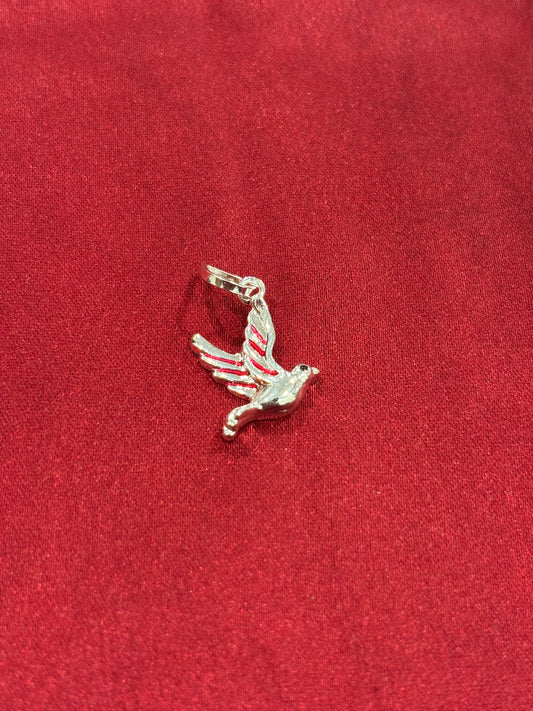 92.5 Silver Pink Enamel Bird Pendant