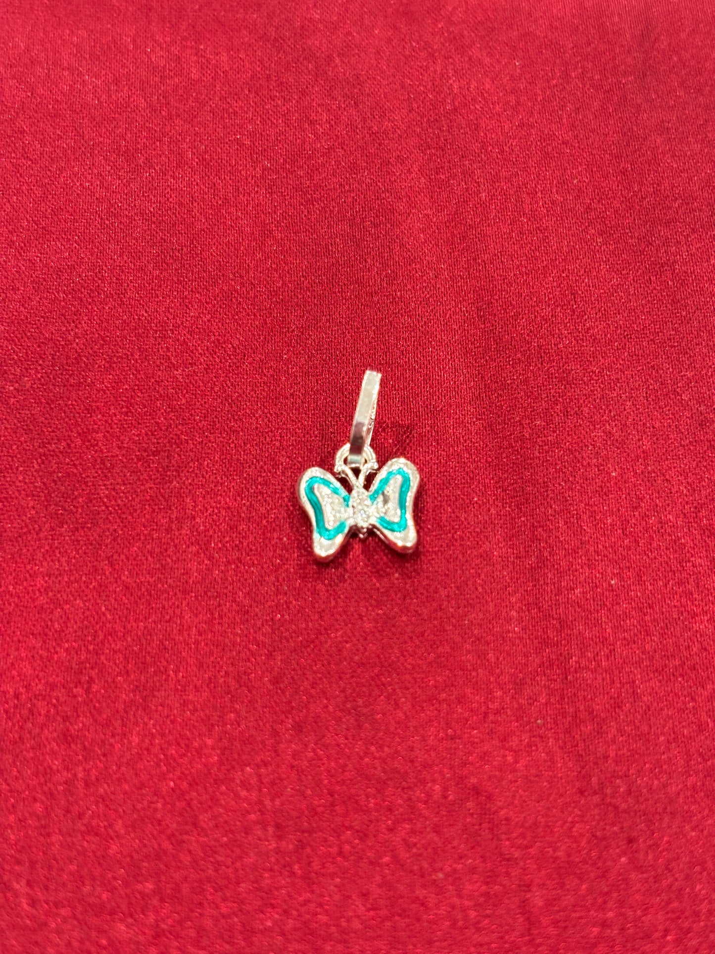 92.5 Silver Blue Bow Pendant
