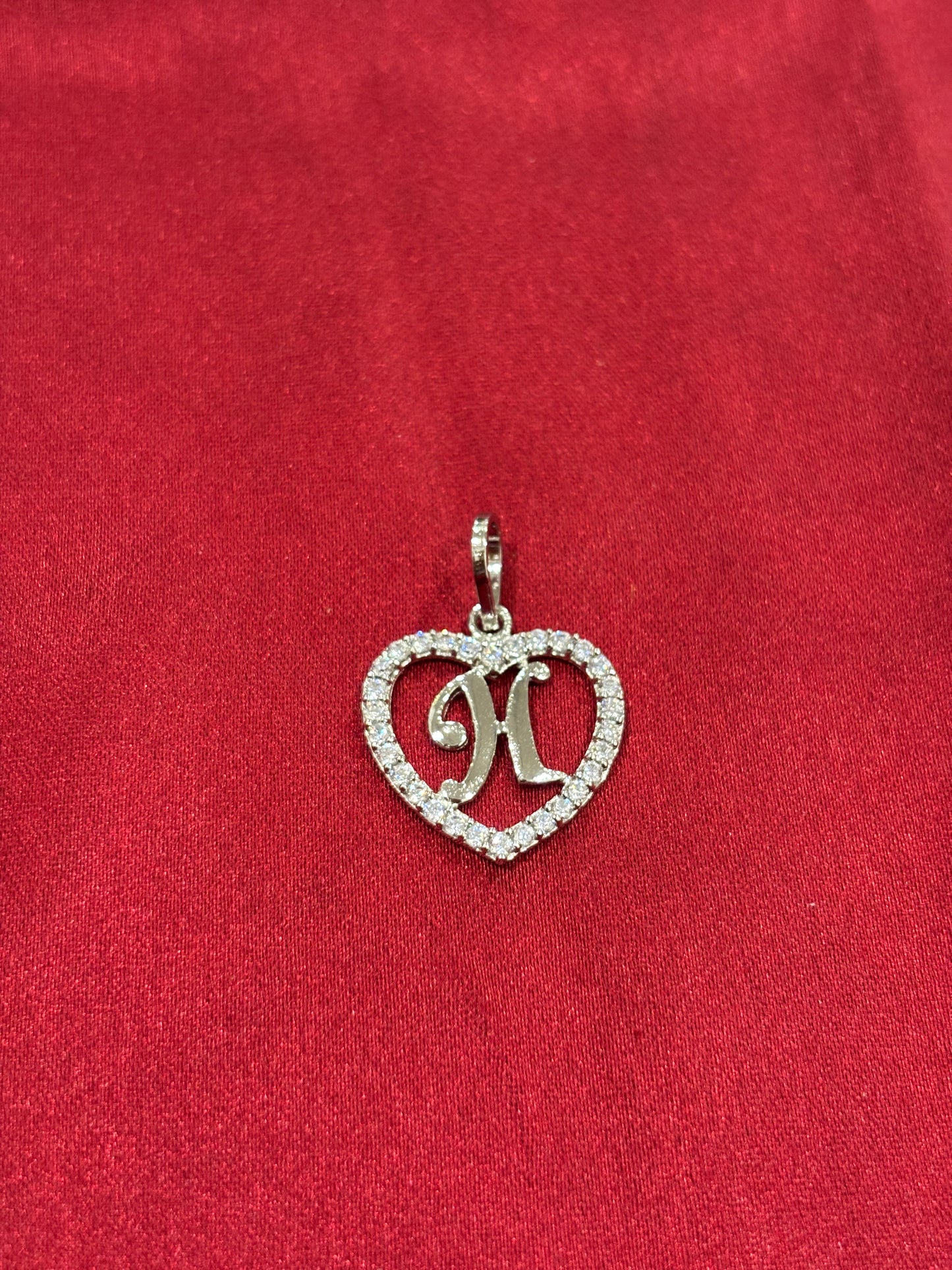 92.5 Silver Alphabet 'H' Heart Pendant