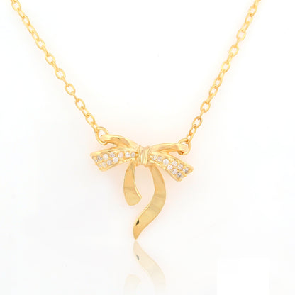 Bow Pendant with Sparkle 92.5 Silver Pendant Chain