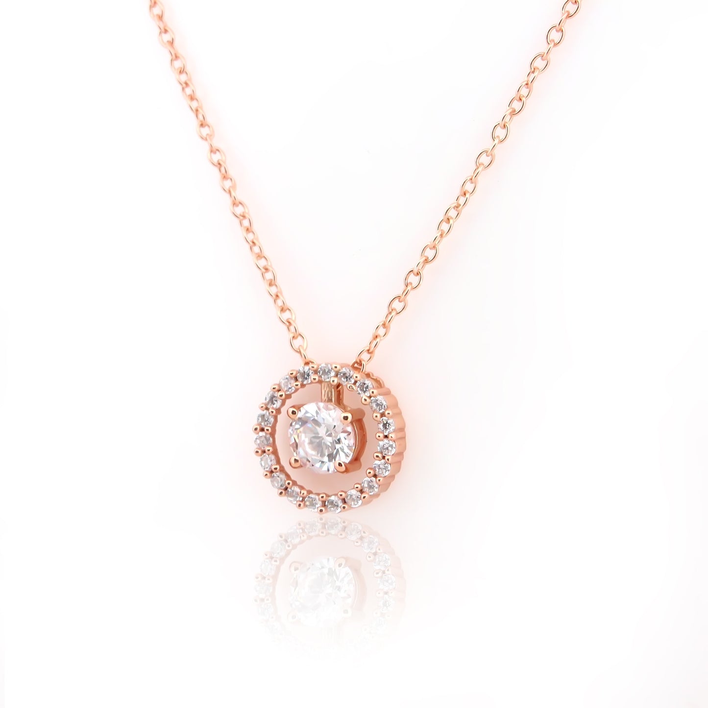 Rose Silver Circle  92.5 Silver Pendant Chain
