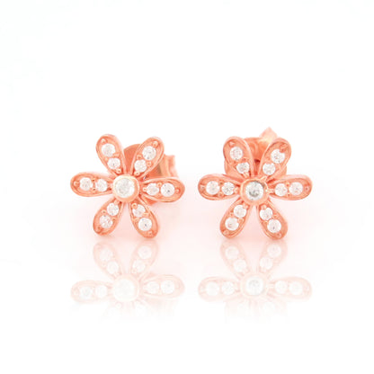 Textured Floral Stud Earrings