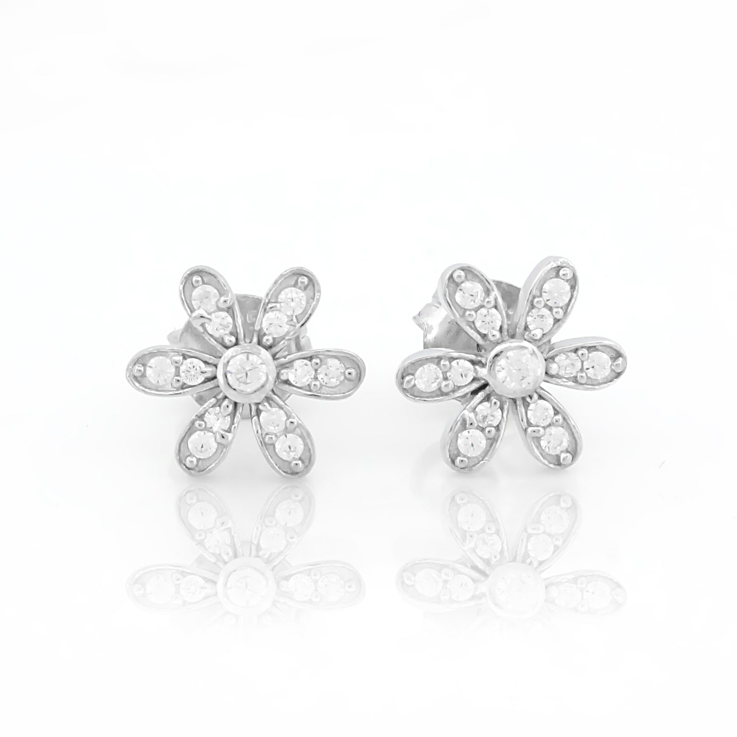 Textured Floral Stud Earrings