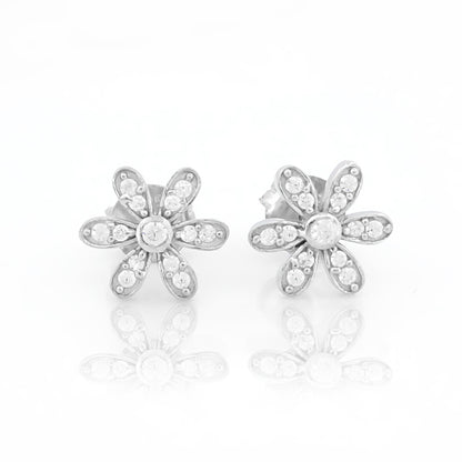Textured Floral Stud Earrings