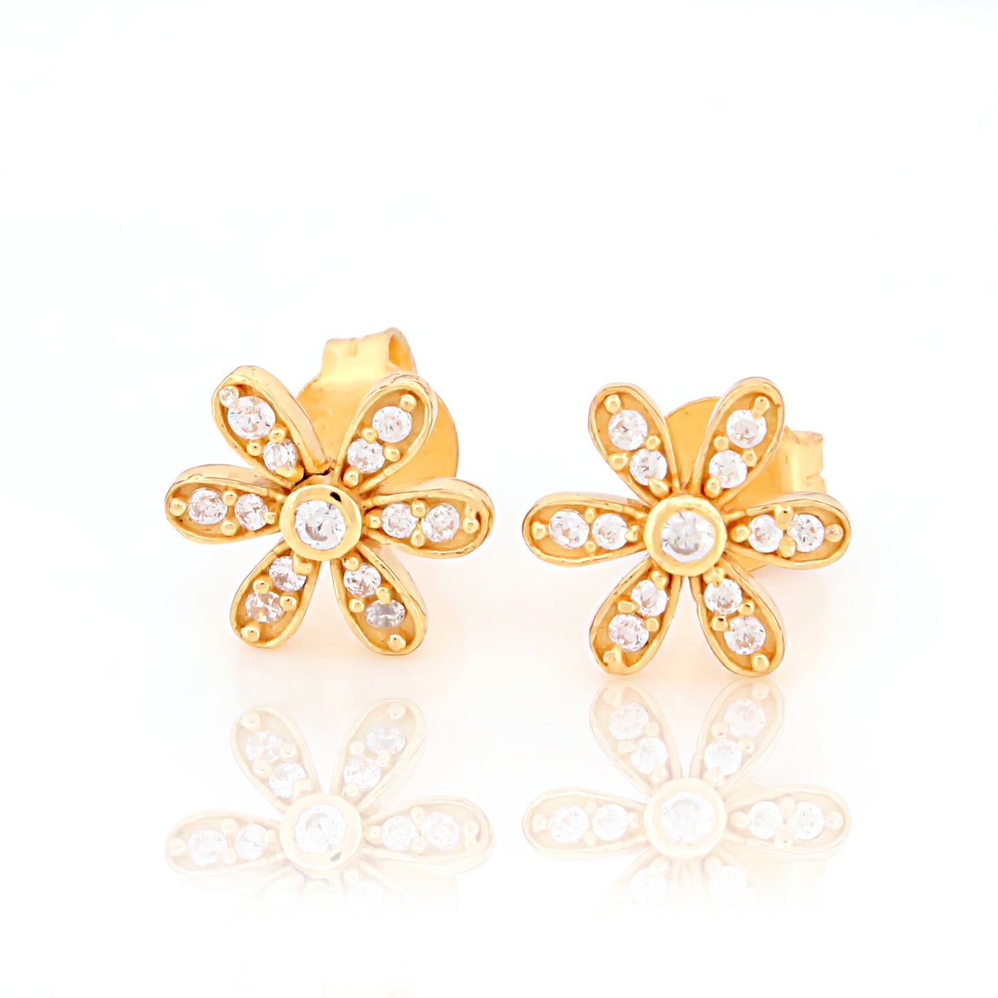 Textured Floral Stud Earrings