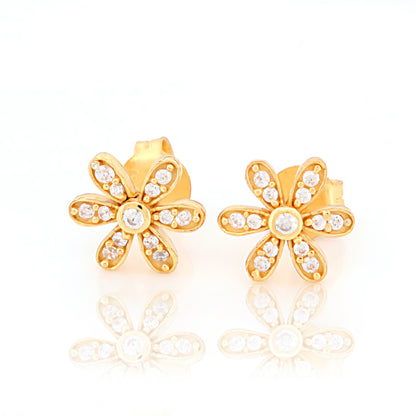 Textured Floral Stud Earrings