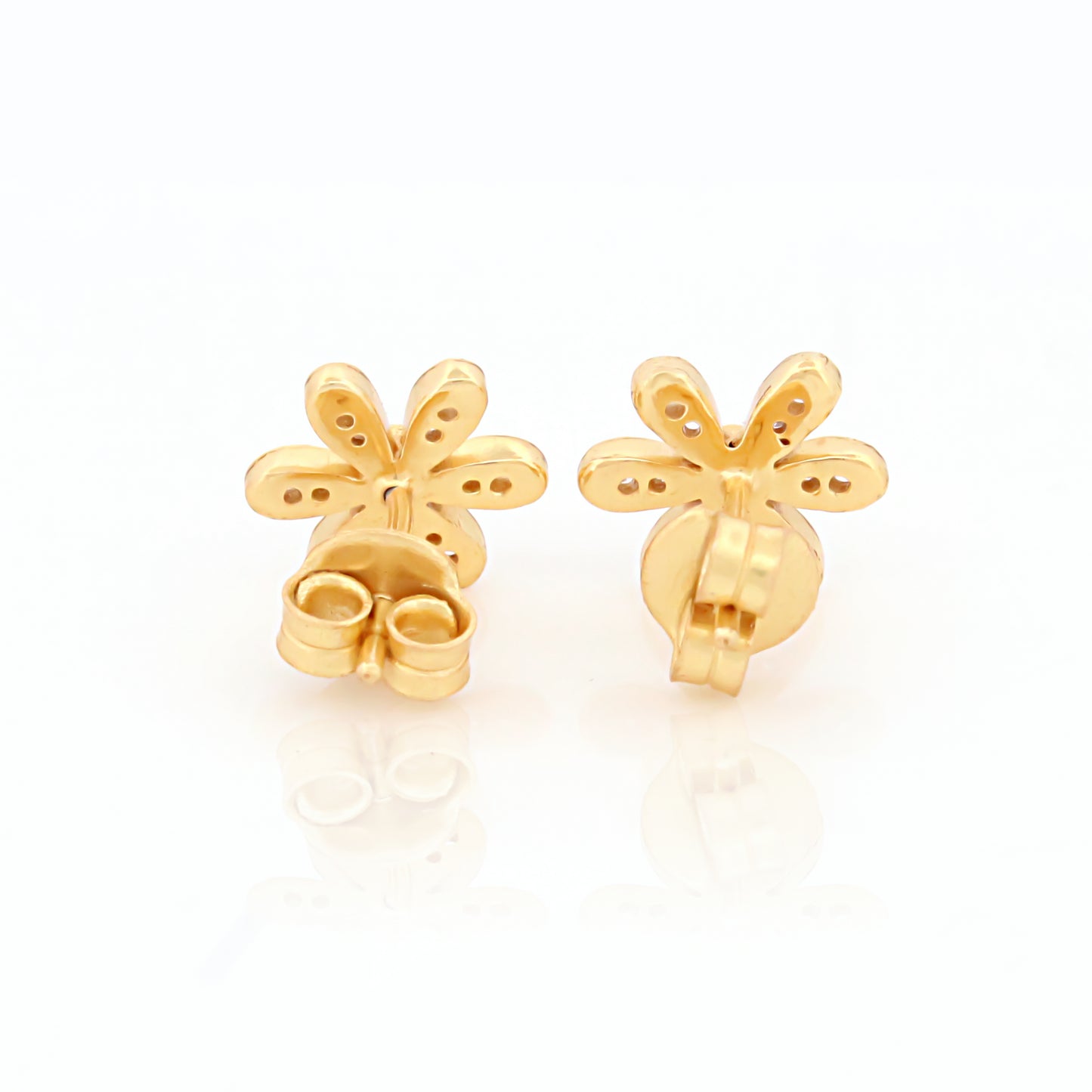 Textured Floral Stud Earrings
