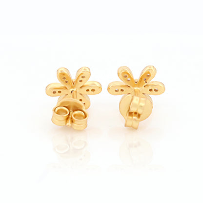 Textured Floral Stud Earrings