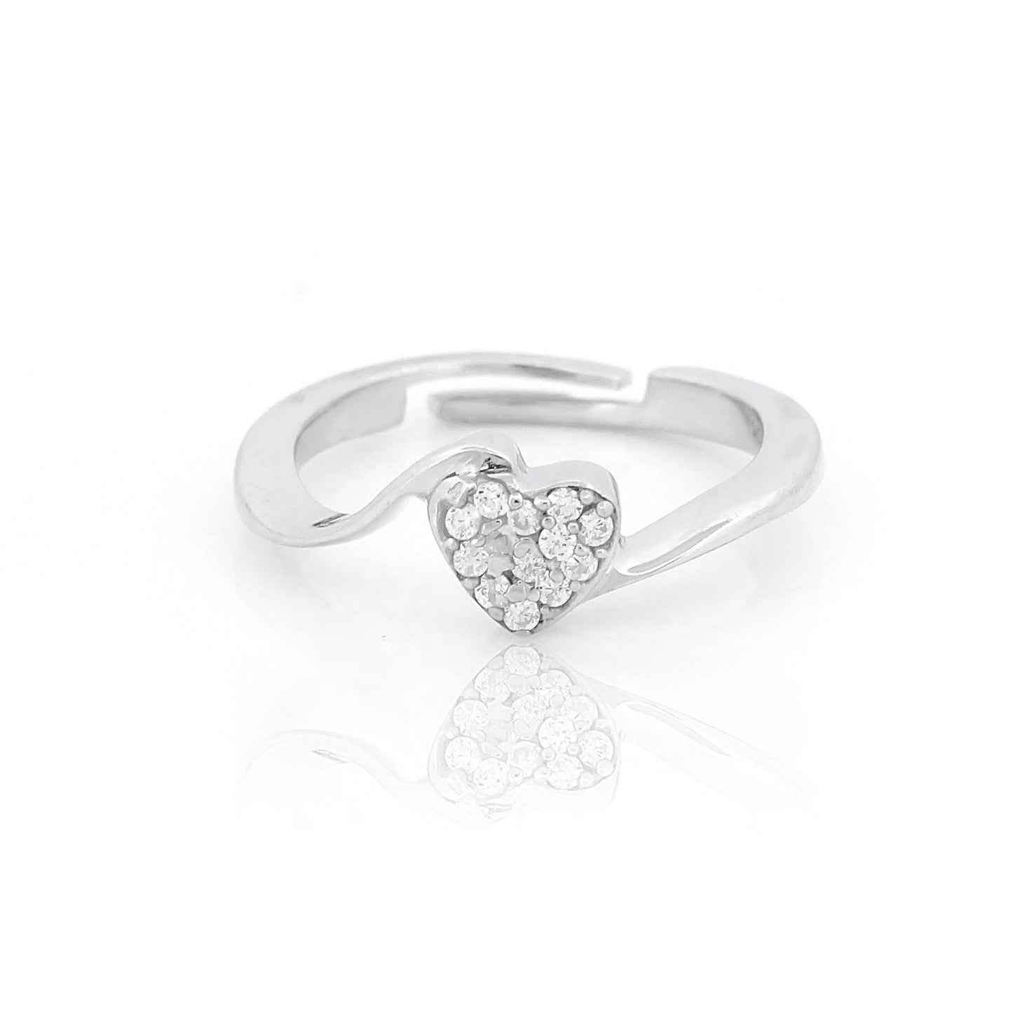 92.5 Silver Heart Shaped Promise Ring