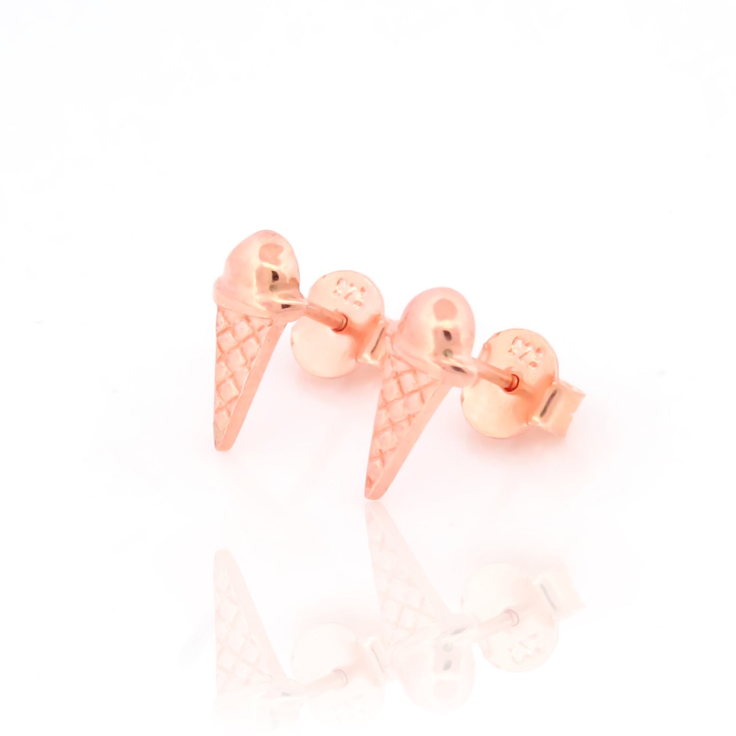 Ice Cream Cone Stud Earrings in Silver
