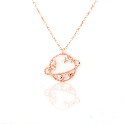 Celestial Orbit Planet Pendant Necklace