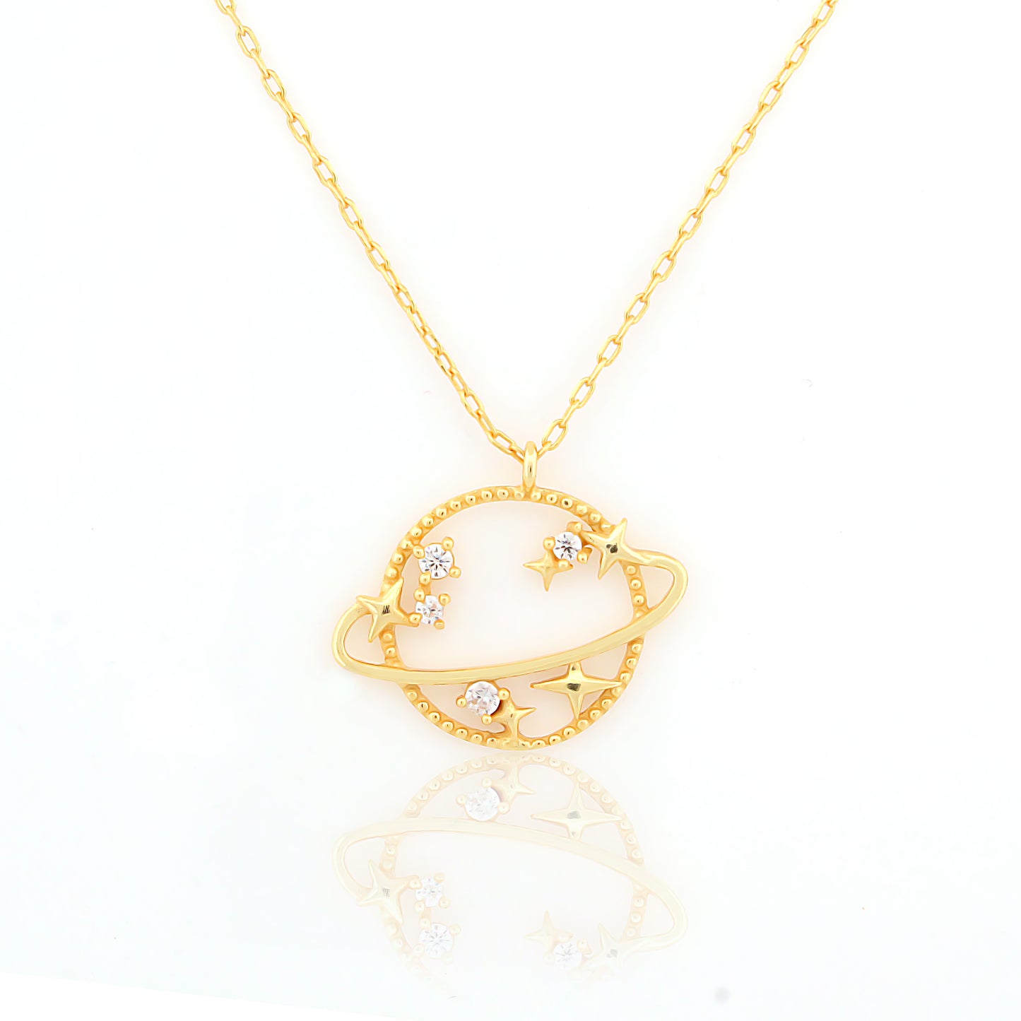 Celestial Orbit Planet Pendant Necklace