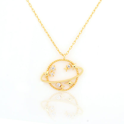 Celestial Orbit Planet Pendant Necklace