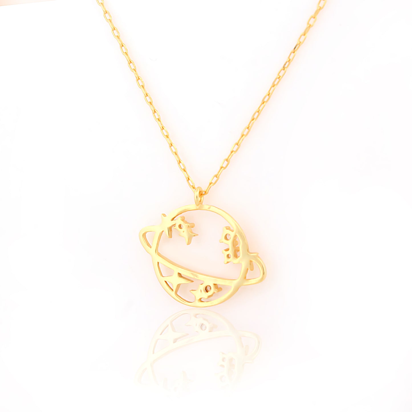 Celestial Orbit Planet Pendant Necklace