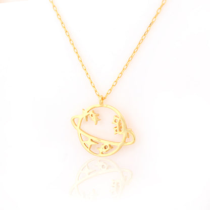 Celestial Orbit Planet Pendant Necklace