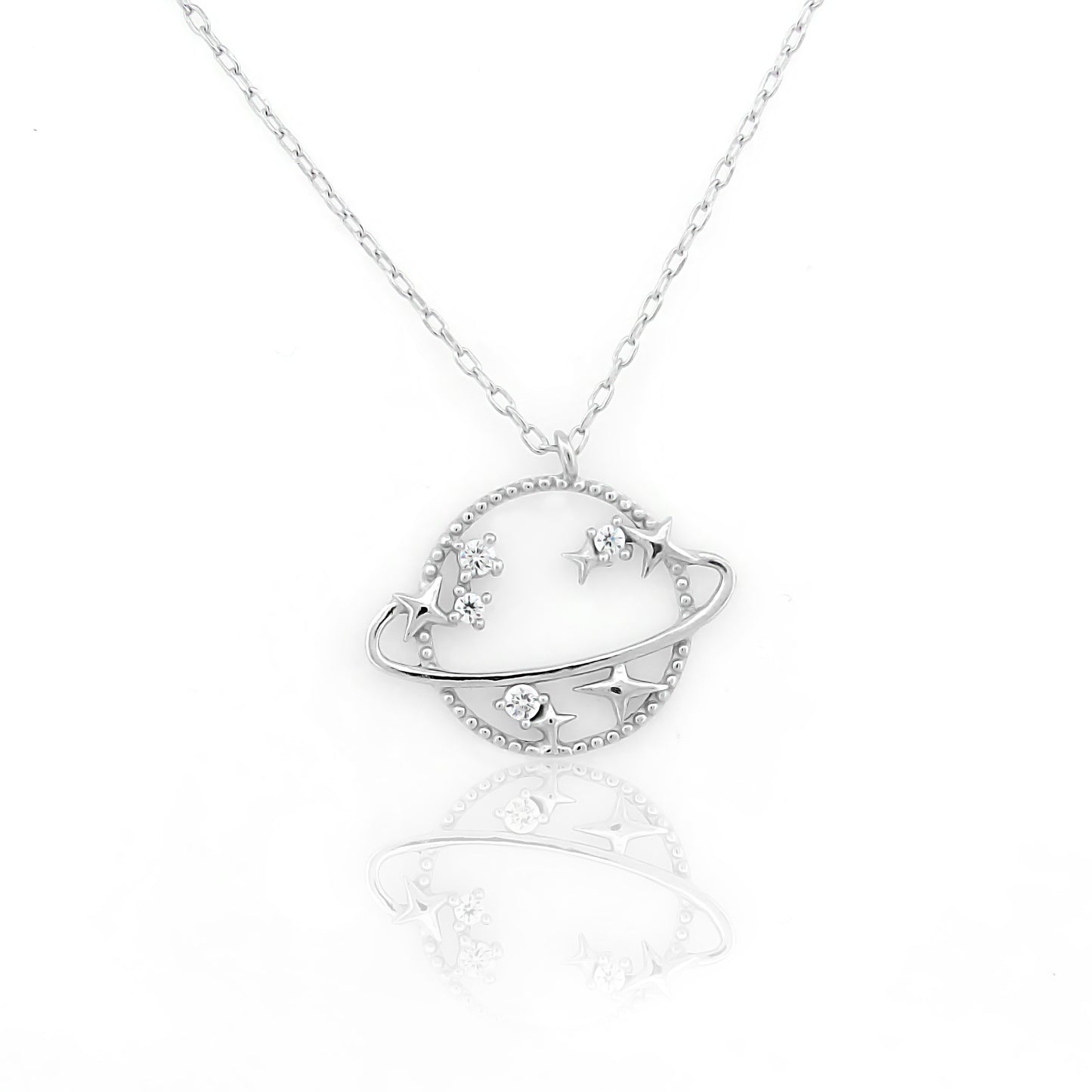 Celestial Orbit Planet Pendant Necklace