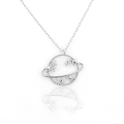 Celestial Orbit Planet Pendant Necklace