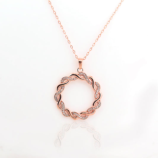 92.5 Twisted Silver Circle Pendant